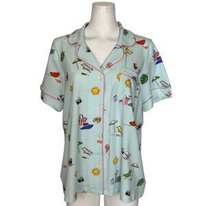 Bedhead PJs Beach Day Pajama Top L Short Sleeve Organic